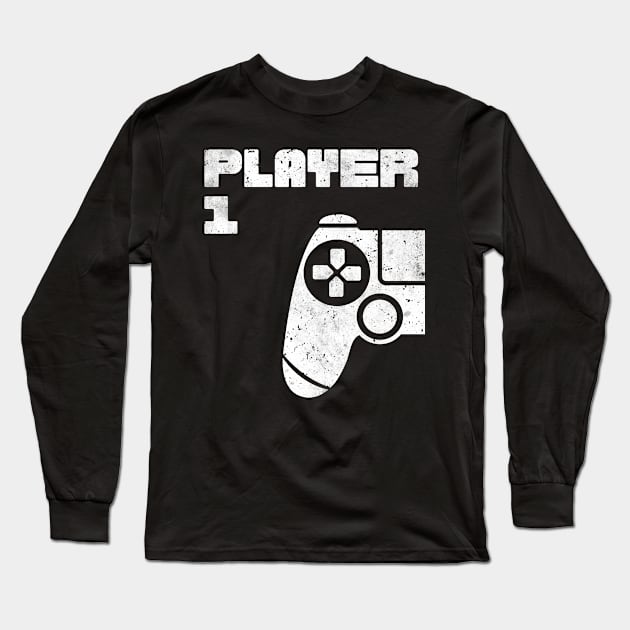 Player 1 Player 2 Gamer Partnerlook Long Sleeve T-Shirt by Schwarzweiss